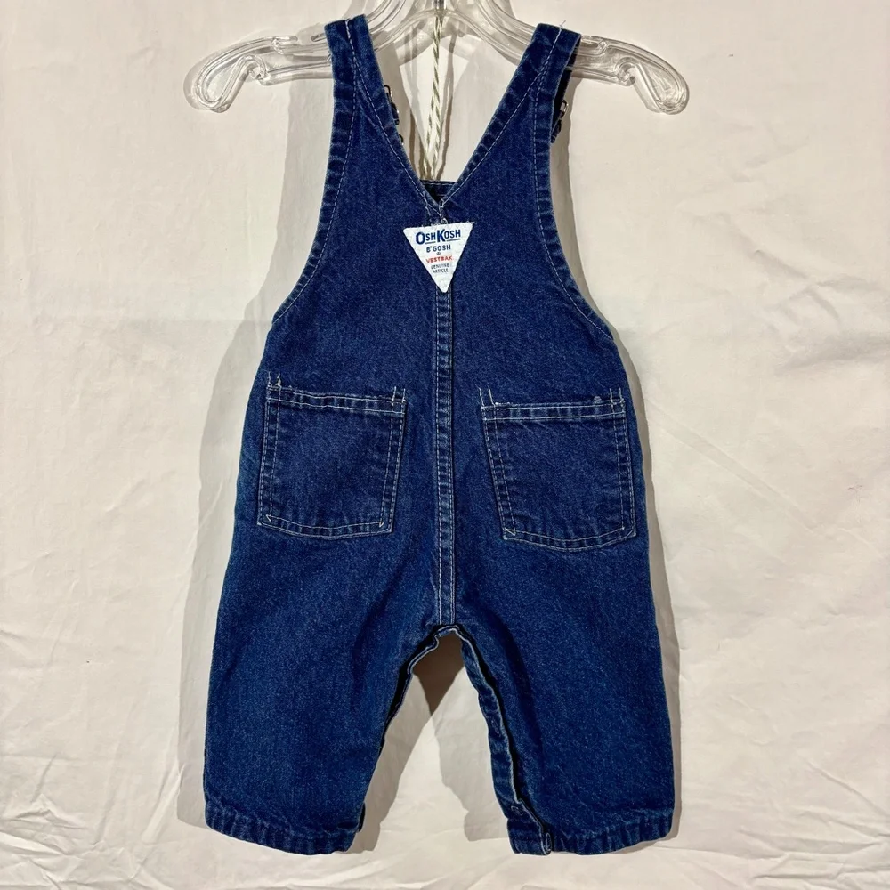 Vintage Oshkosh B'Gosh Infant Baby‎ Denim Overalls Size 3-6 Months Made in USA